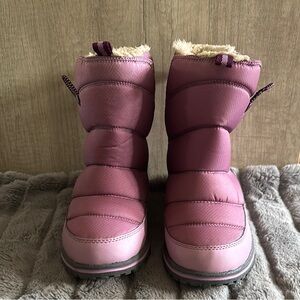 L.L. Bean Berry Colored Boots with Fur Trim